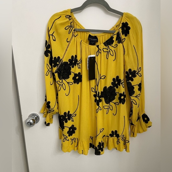 Liv Los Angeles Tops - Crinkle rayon printed shirt
